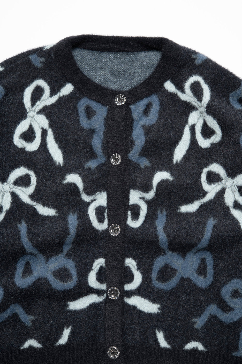 Ribbon Fuzzy Cardigan