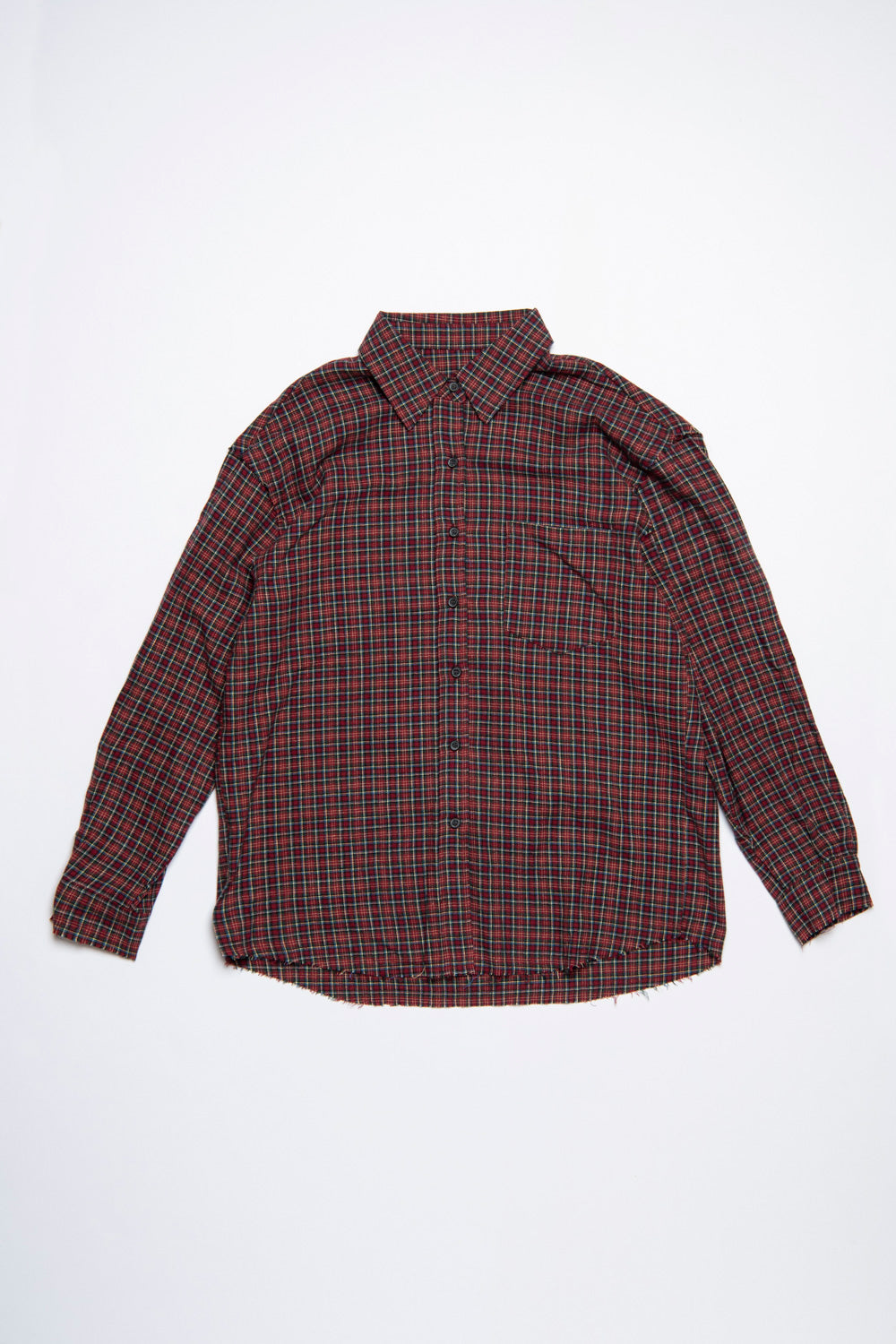 Cut-off check shirt