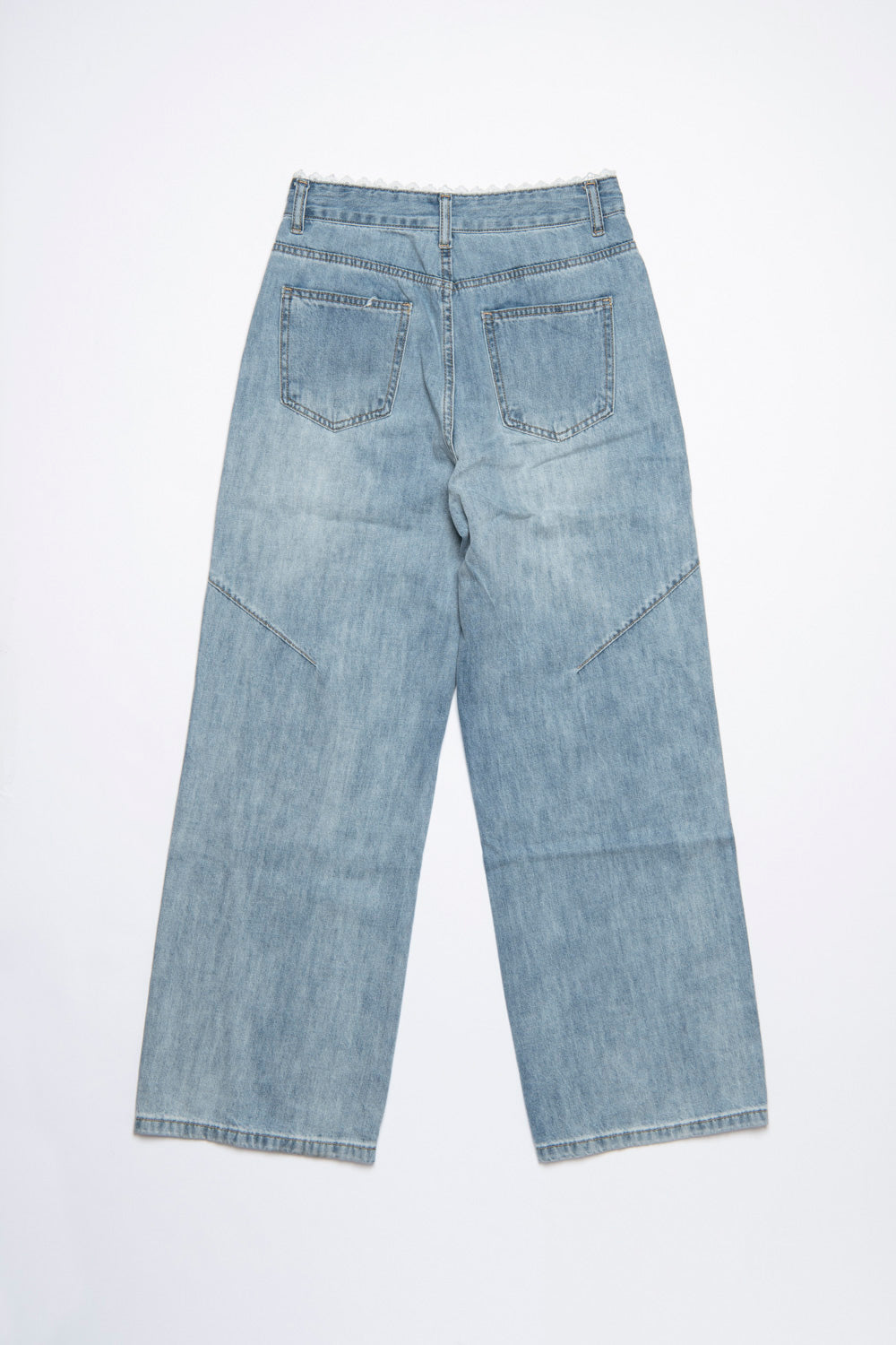 Lace denim pants