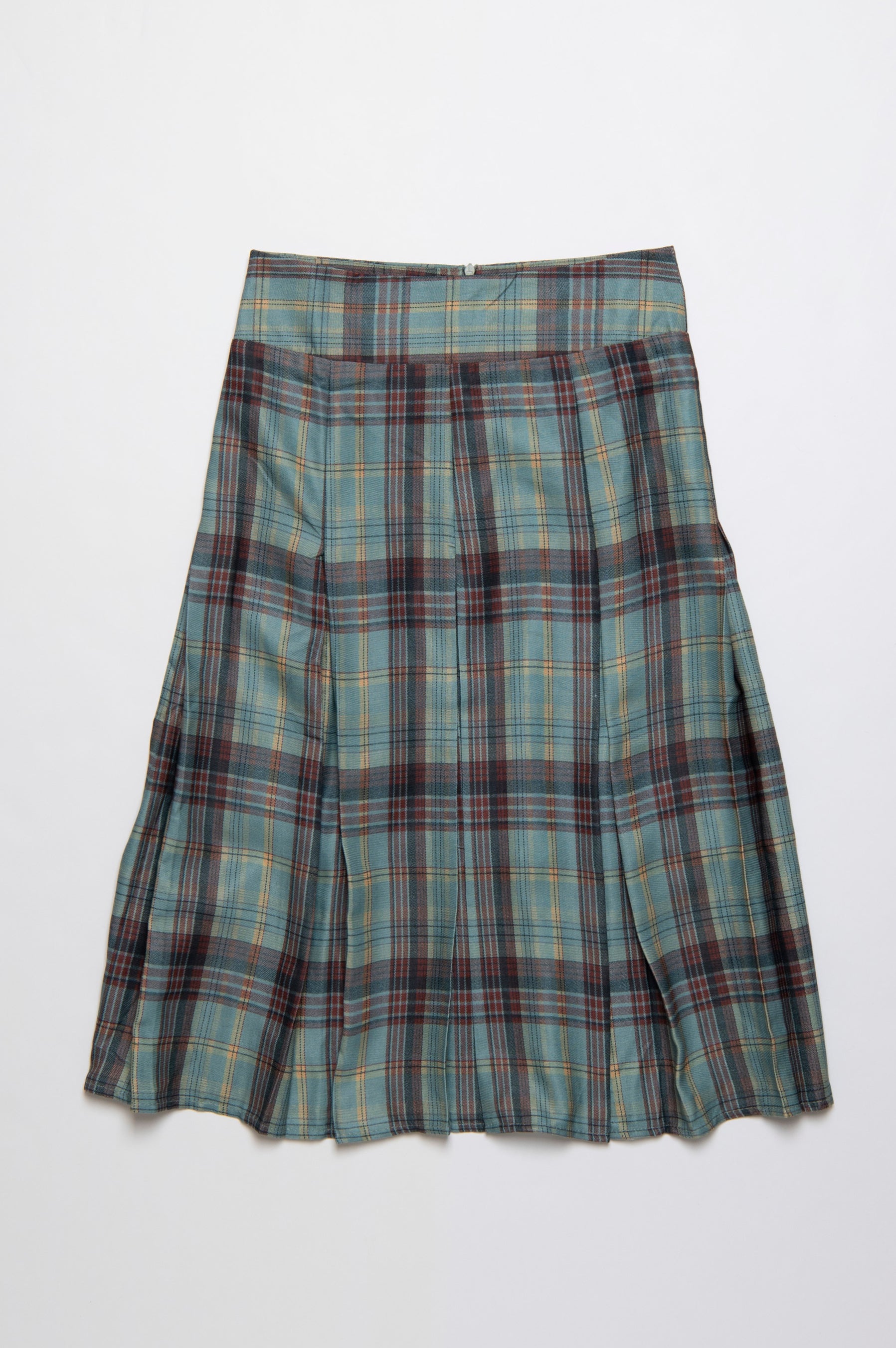Check tack midi skirt