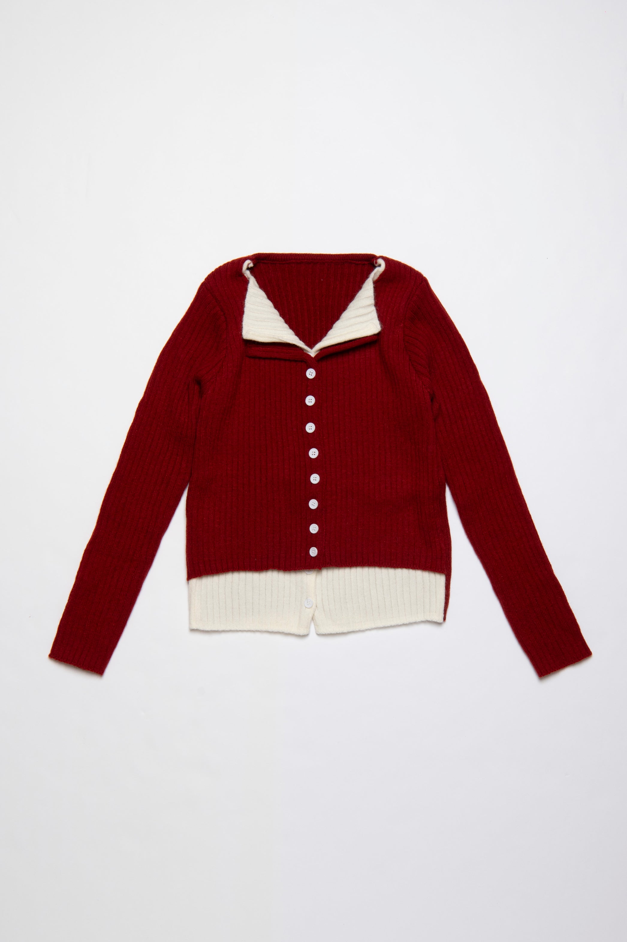 Fake layered cardigan