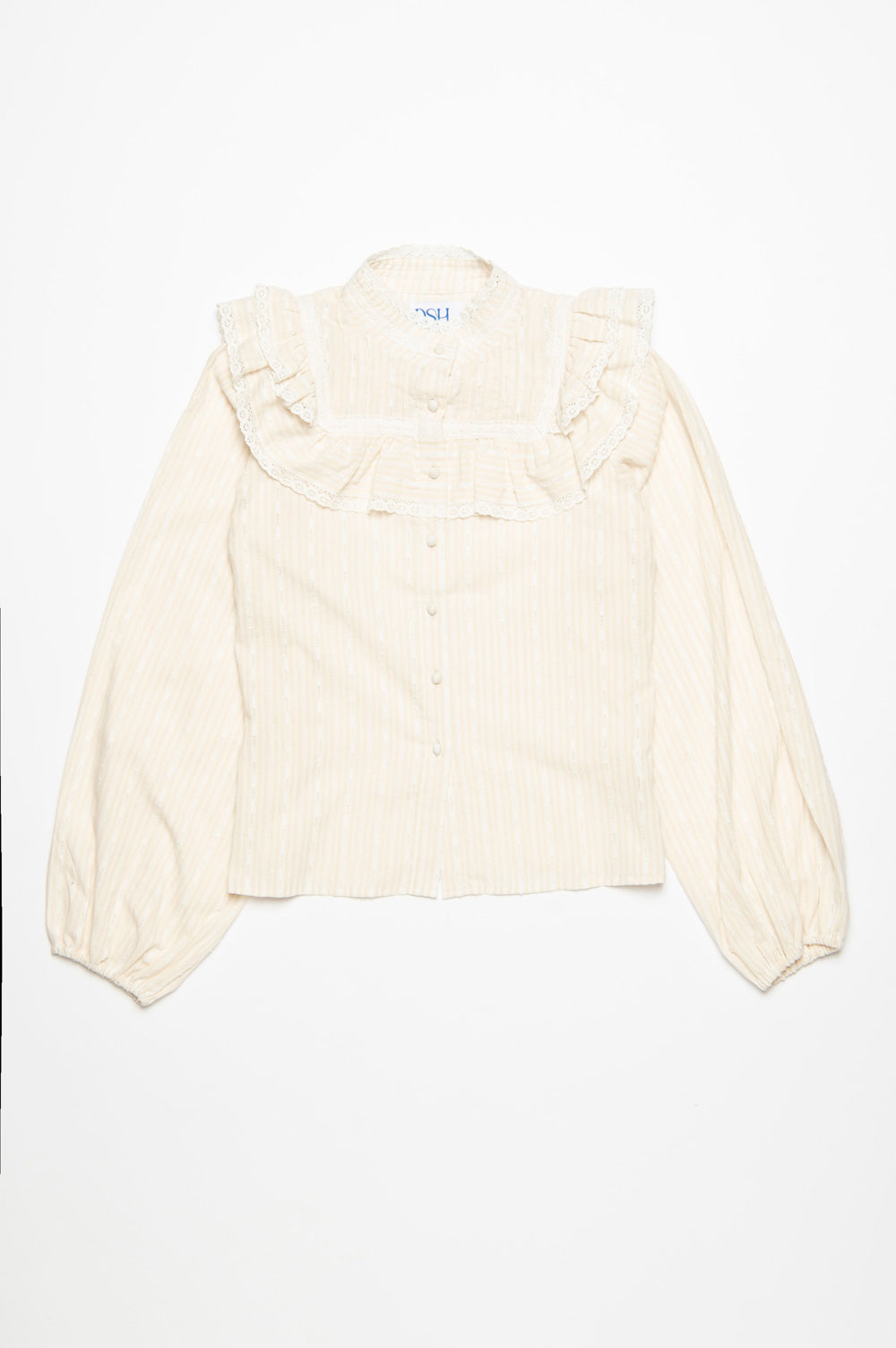 Lace Frill Stripe Blouse