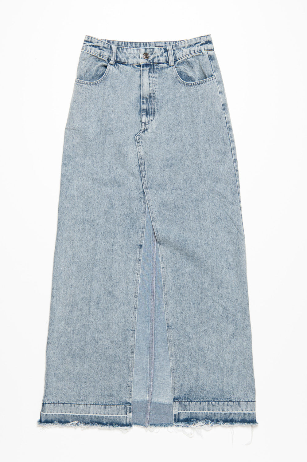 Denim slit long skirt