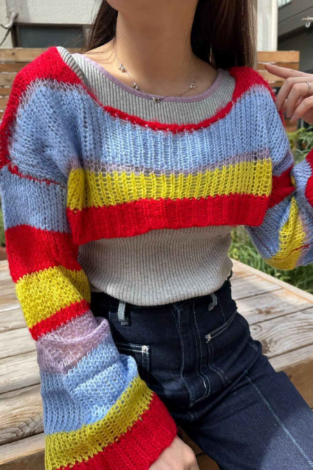 Multi border short knit