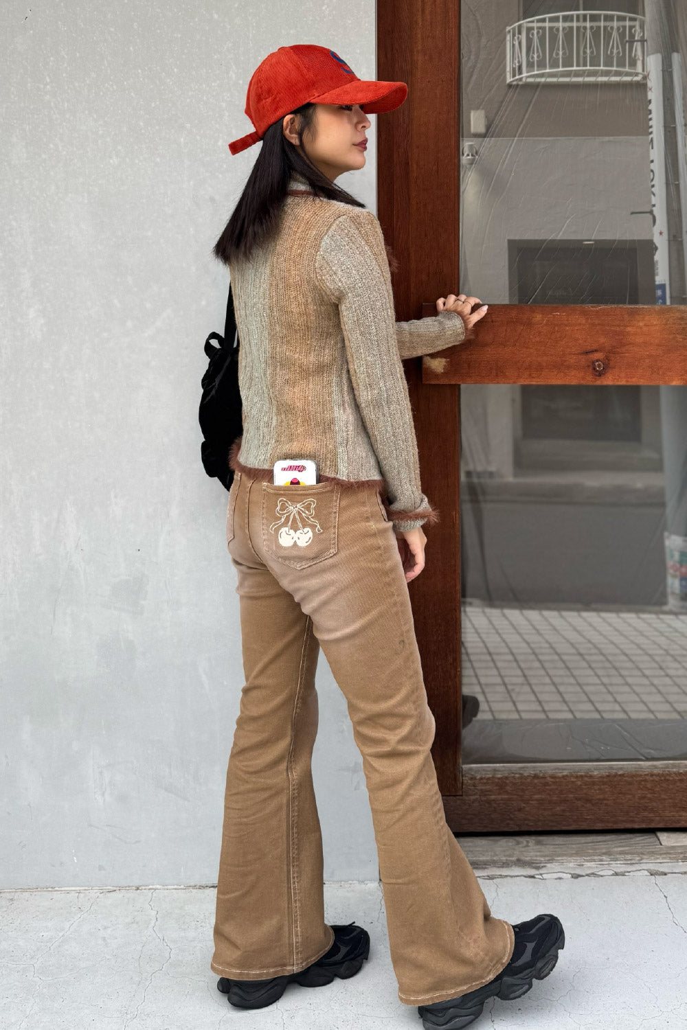 Bicolor zip knit