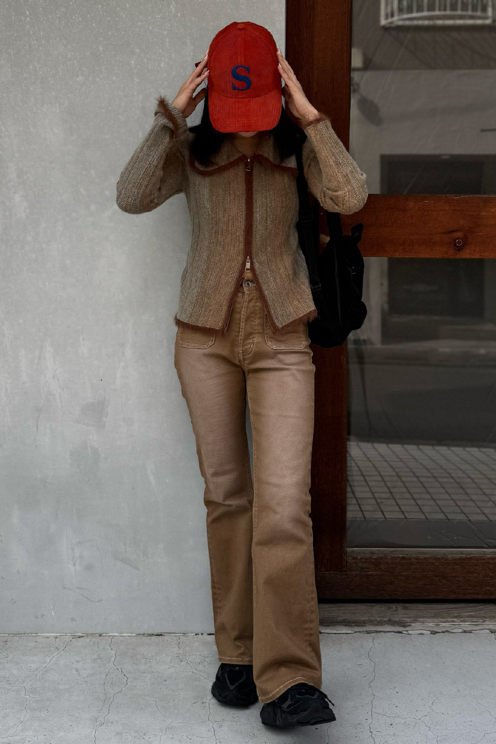 Bicolor zip knit
