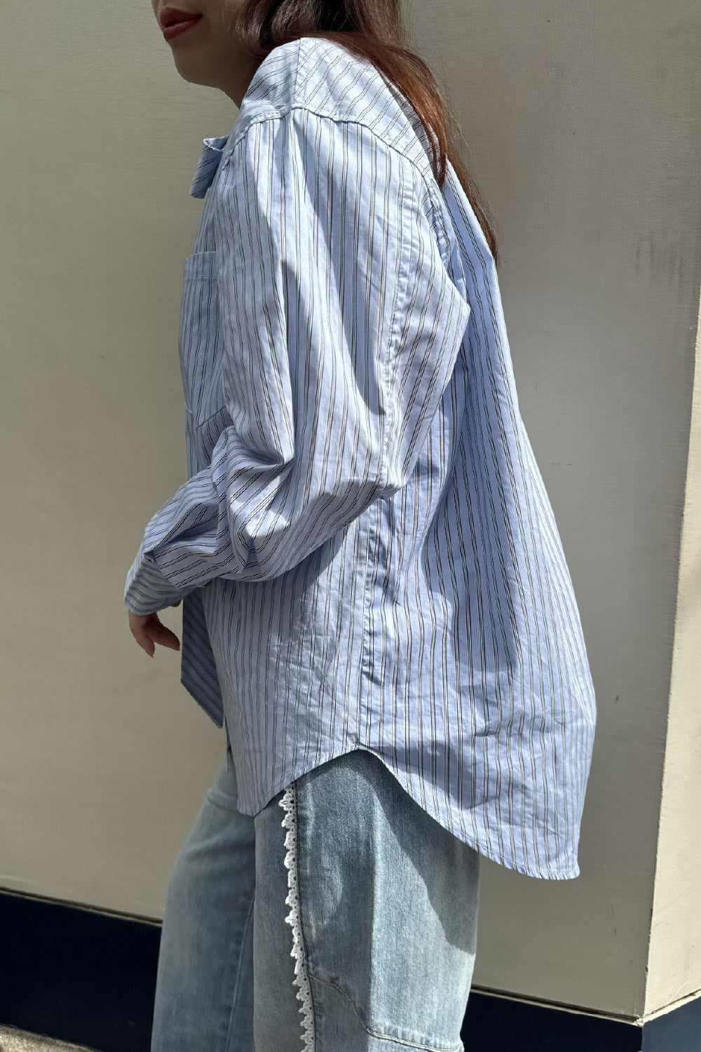 Stripe bow tie shirt