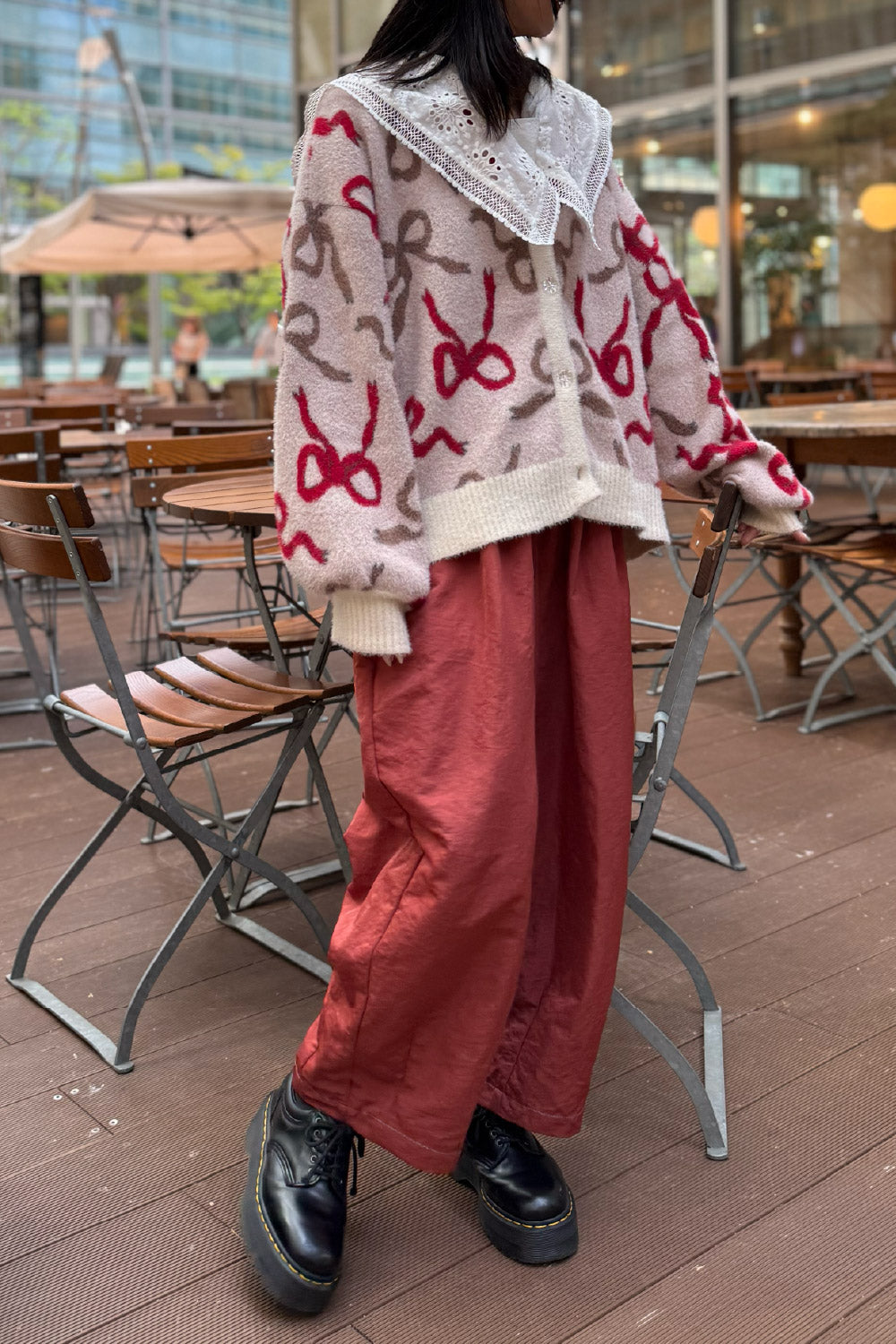 Ribbon Fuzzy Cardigan