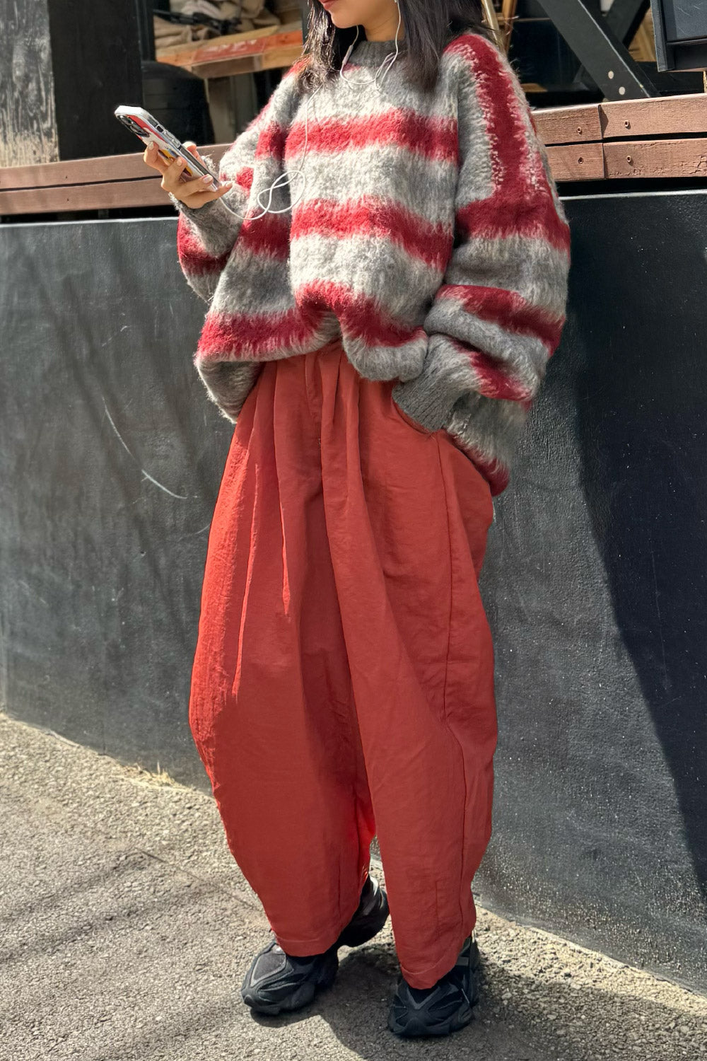 Multi border fur knit