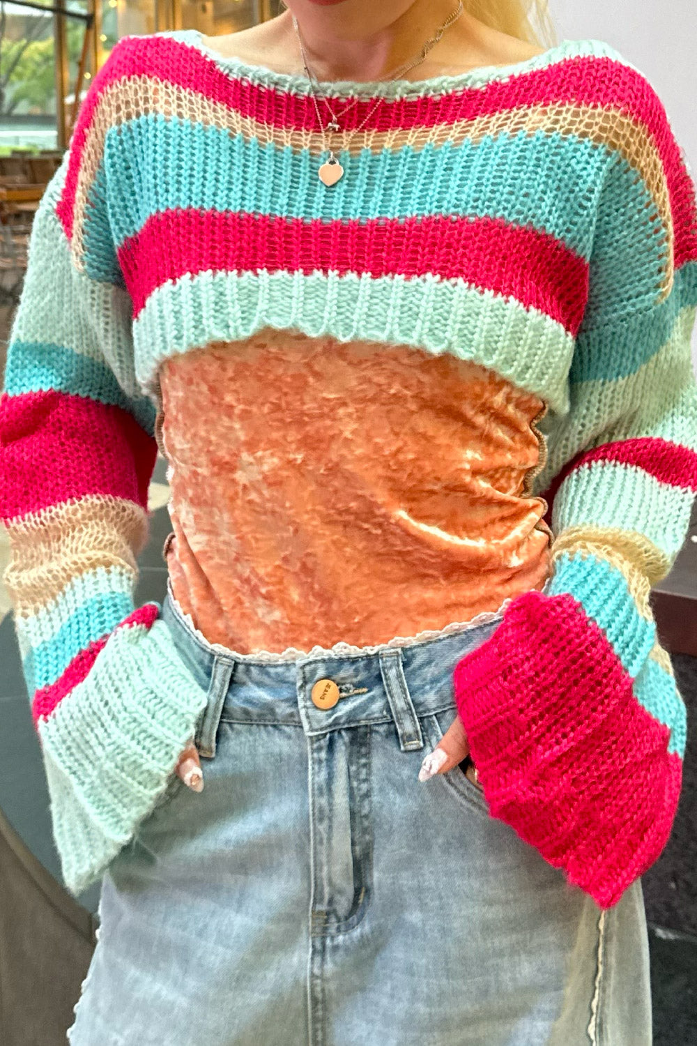 Multi border short knit