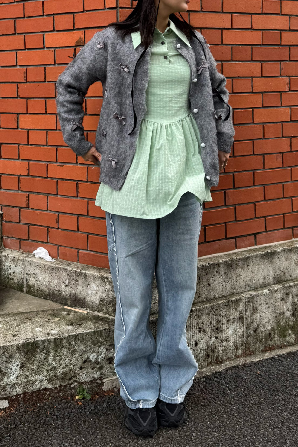 Ribbon trimmed cardigan