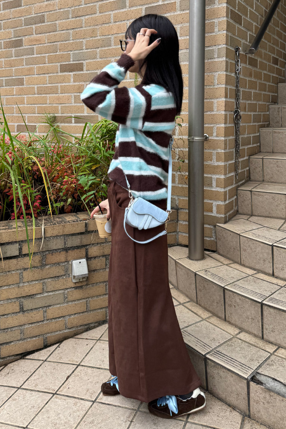 Faux suede pencil skirt