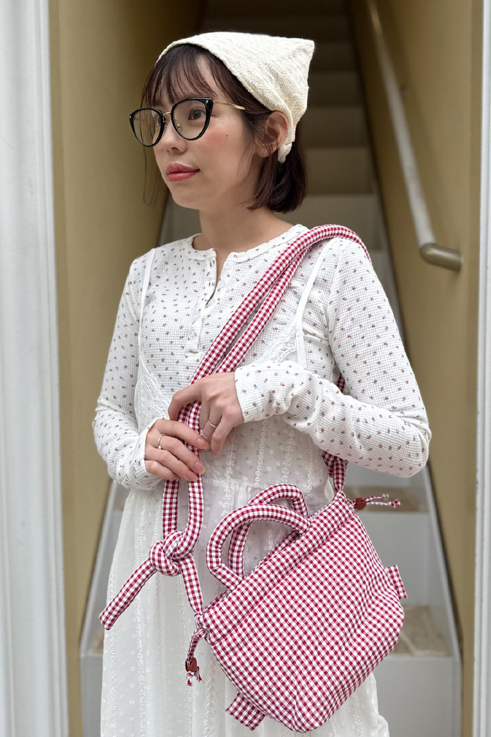Gingham Puffer Bag