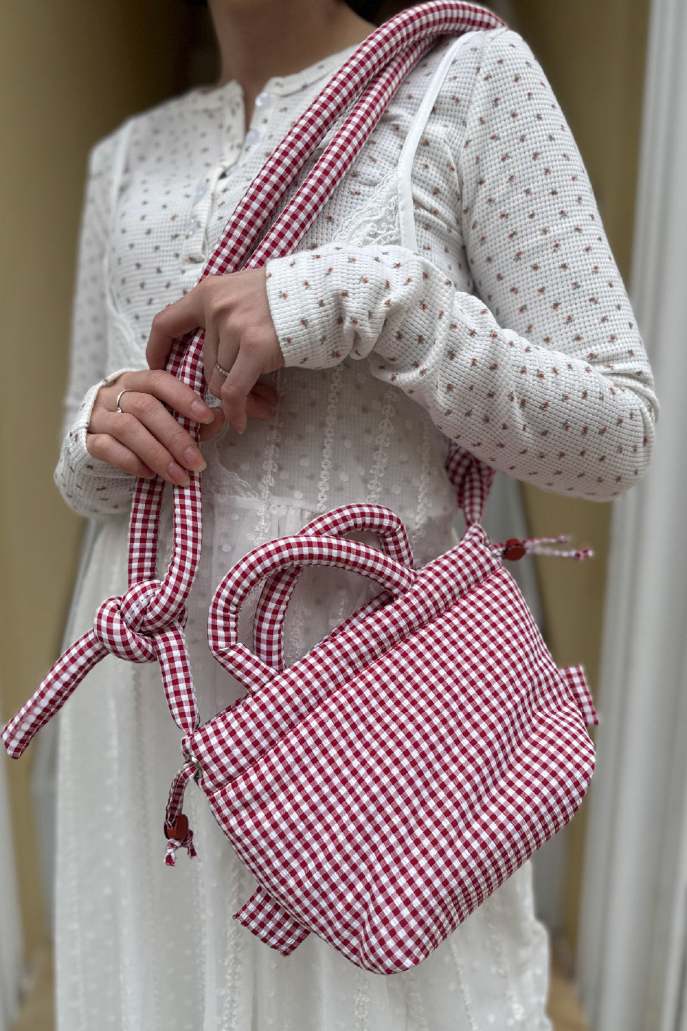 Gingham Puffer Bag