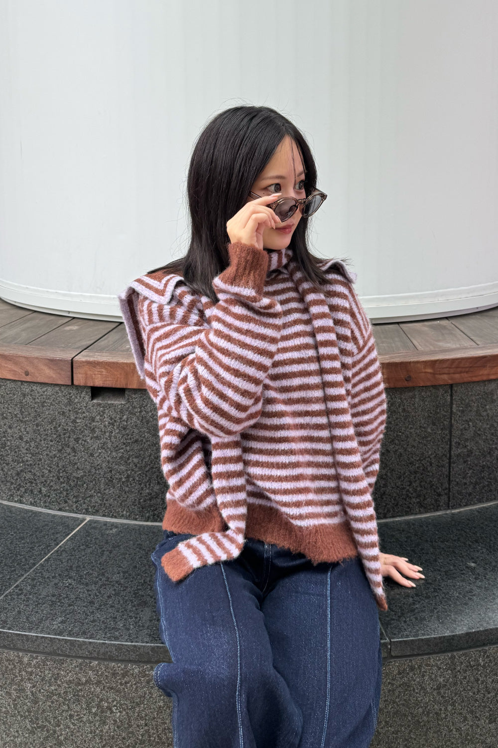 Maline Border Knit Set