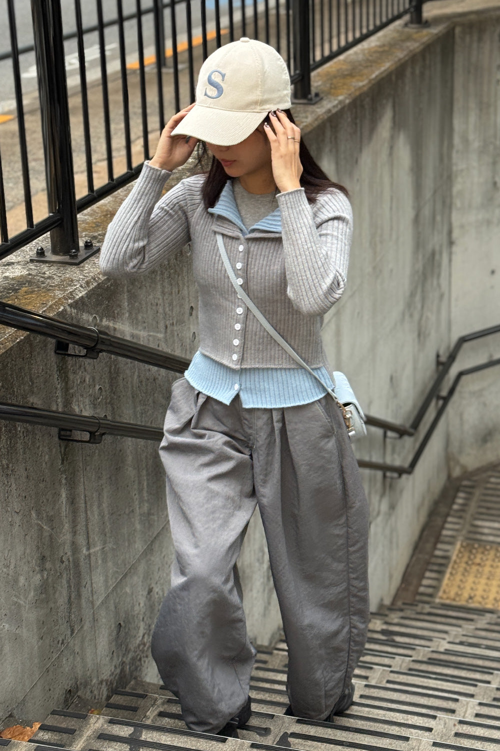 Fake layered cardigan