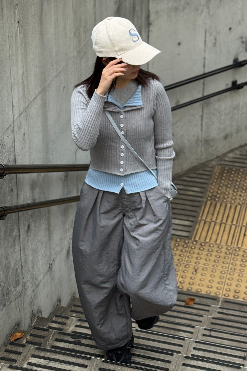 Fake layered cardigan