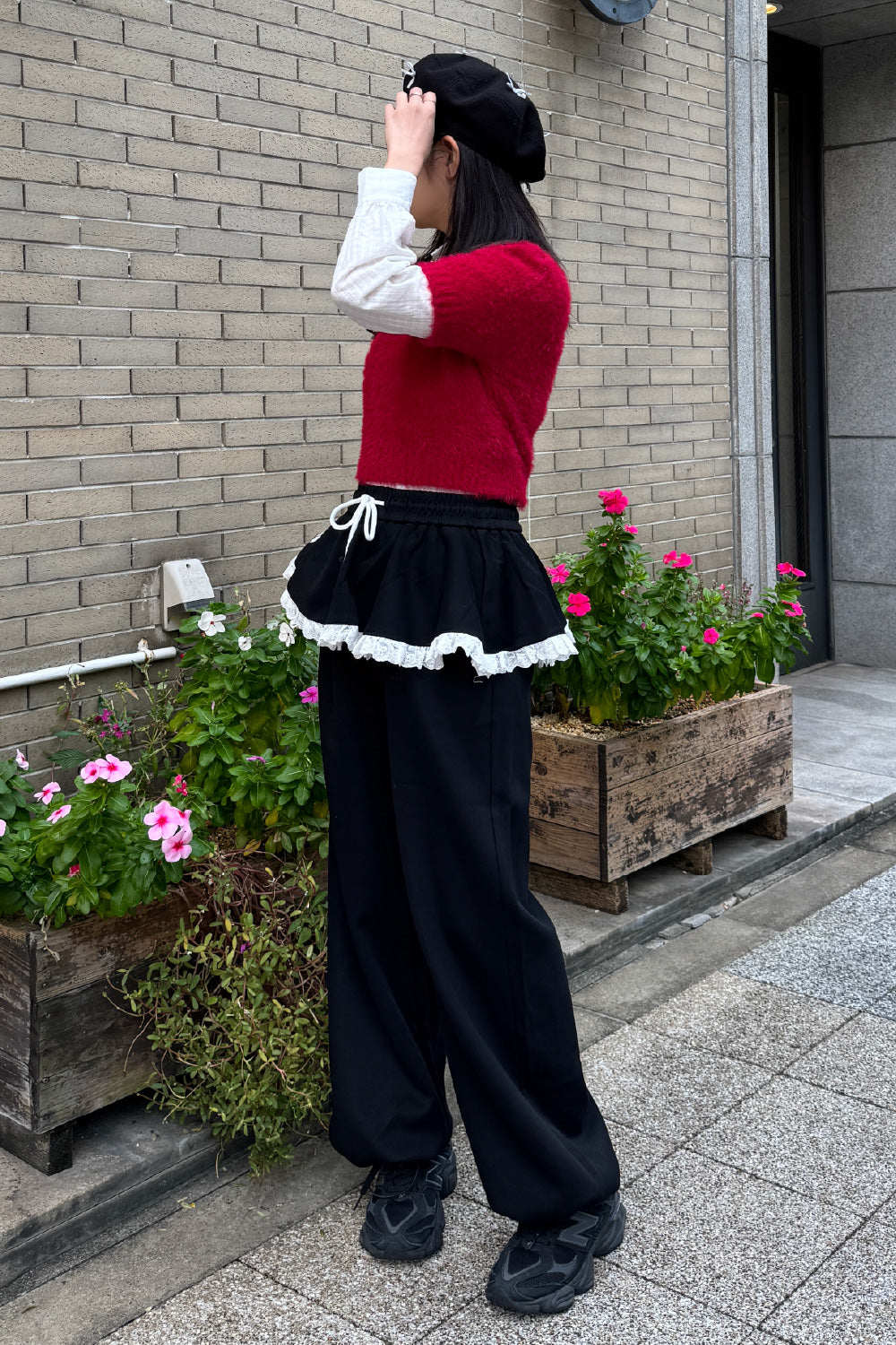 Feather yarn short sleeve knit