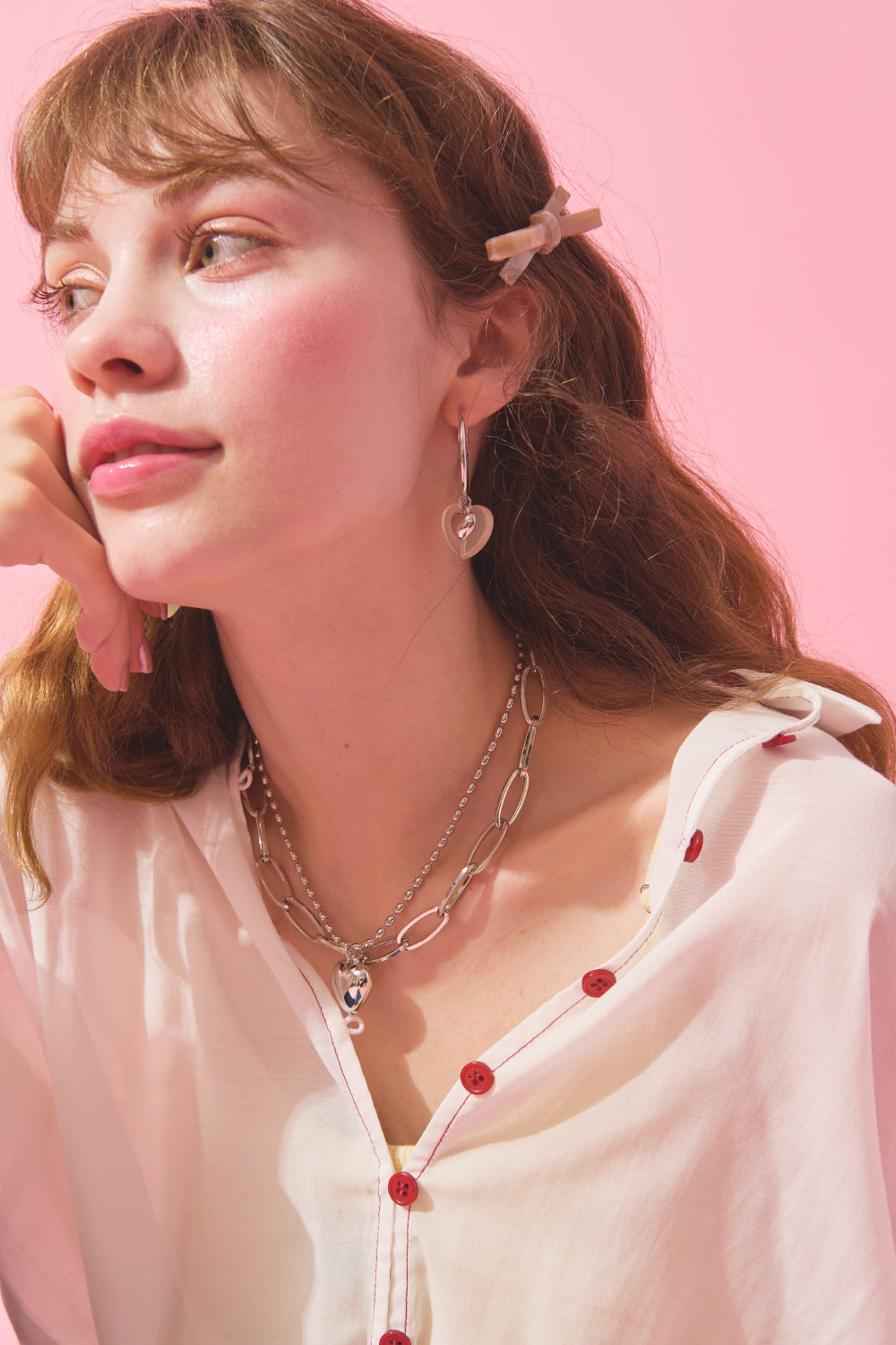 Acrylic Heart Hoop Pierce