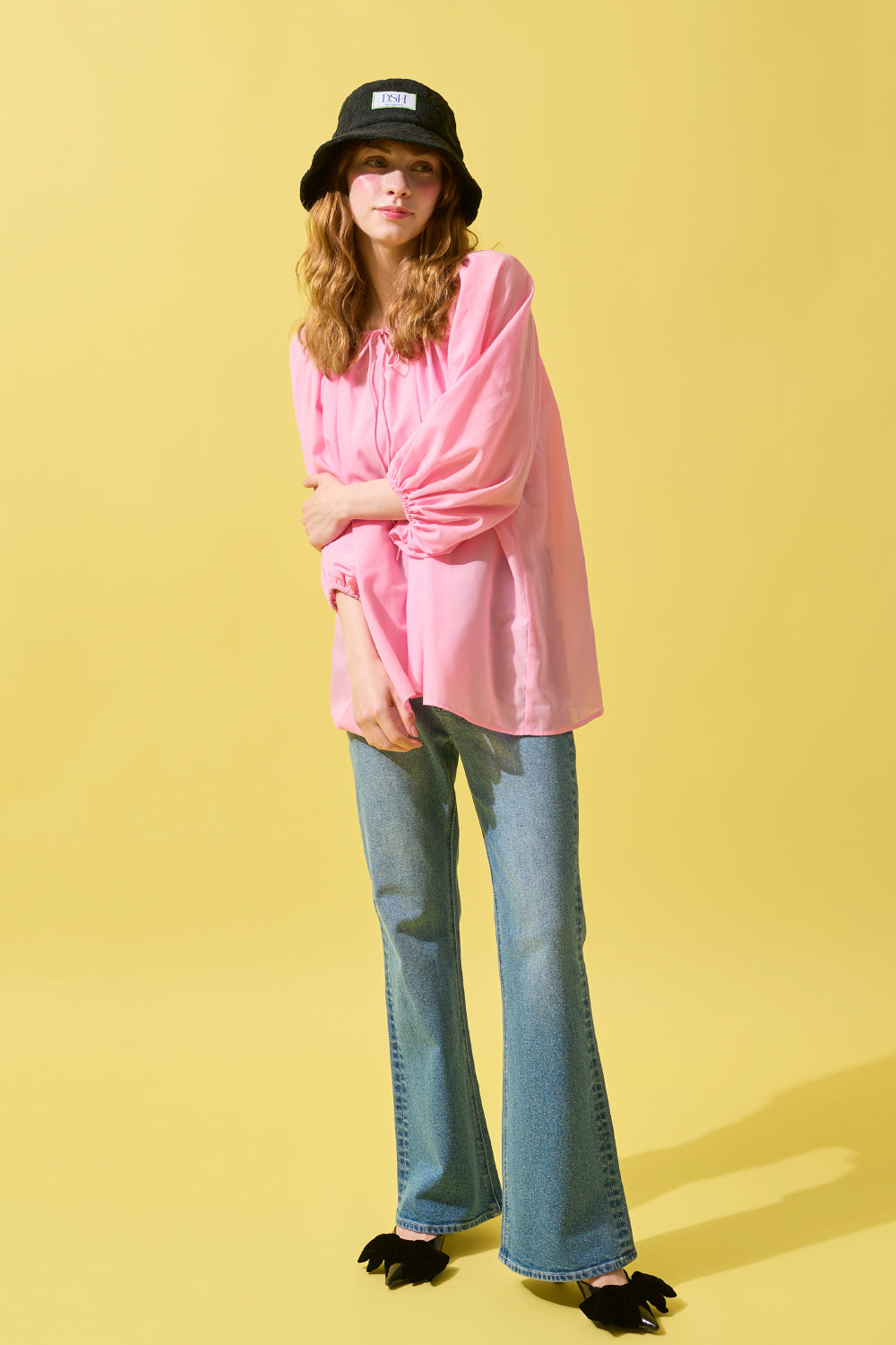 Cherry Bell Flare Denim Pants