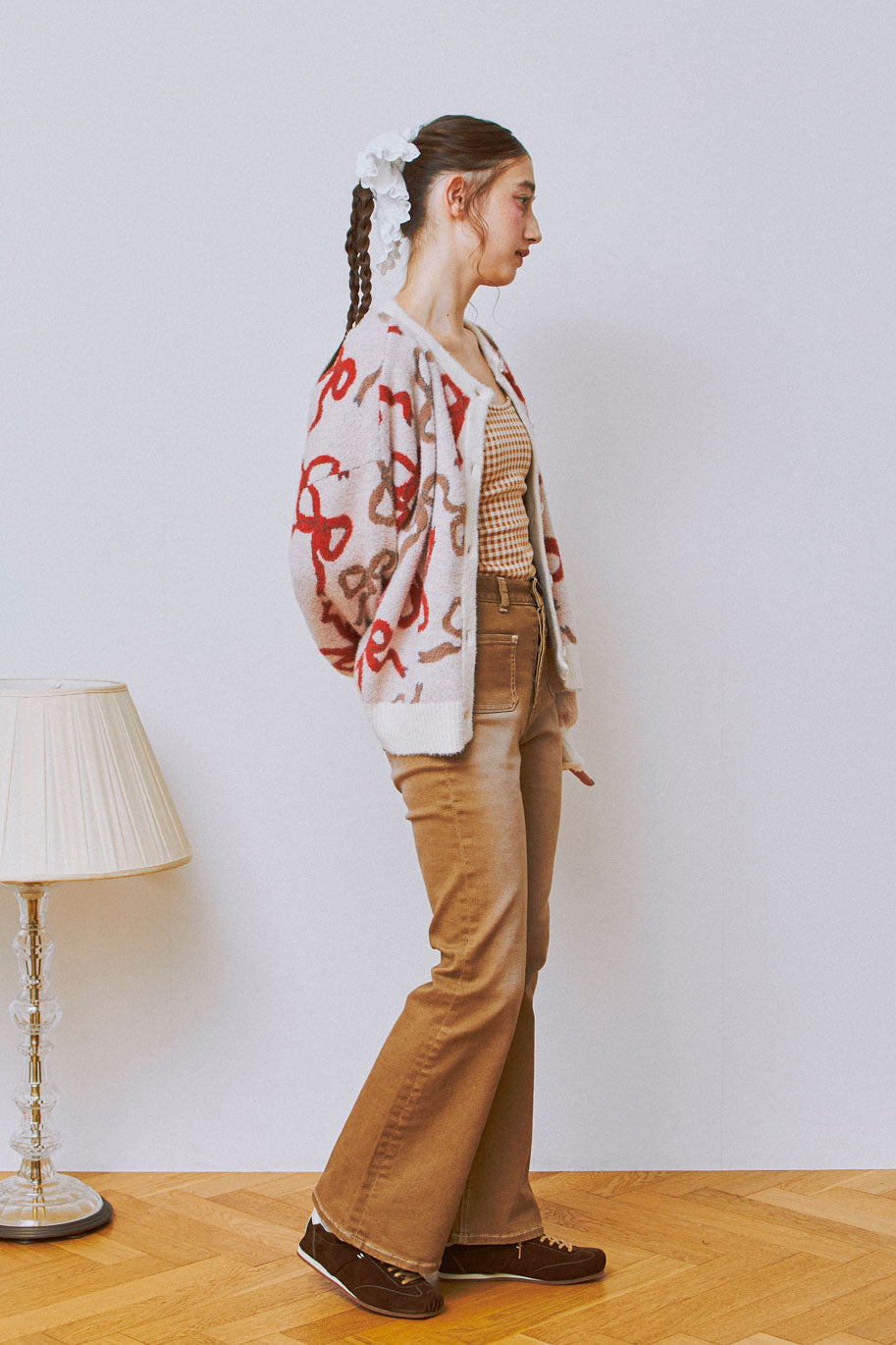 Ribbon Fuzzy Cardigan