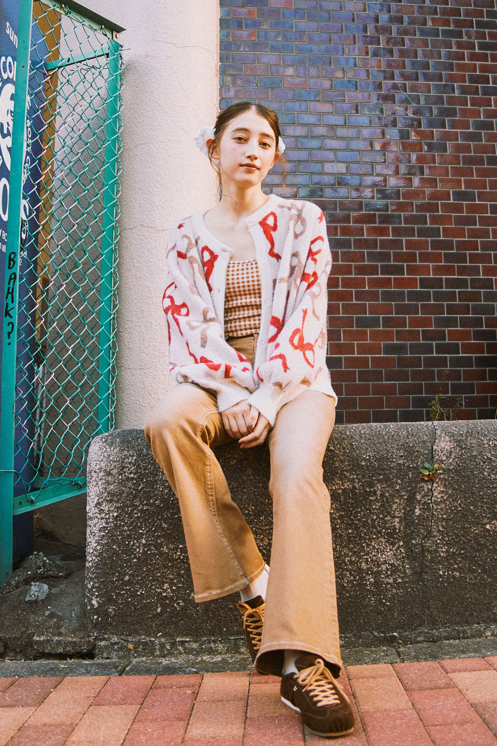 Ribbon Fuzzy Cardigan