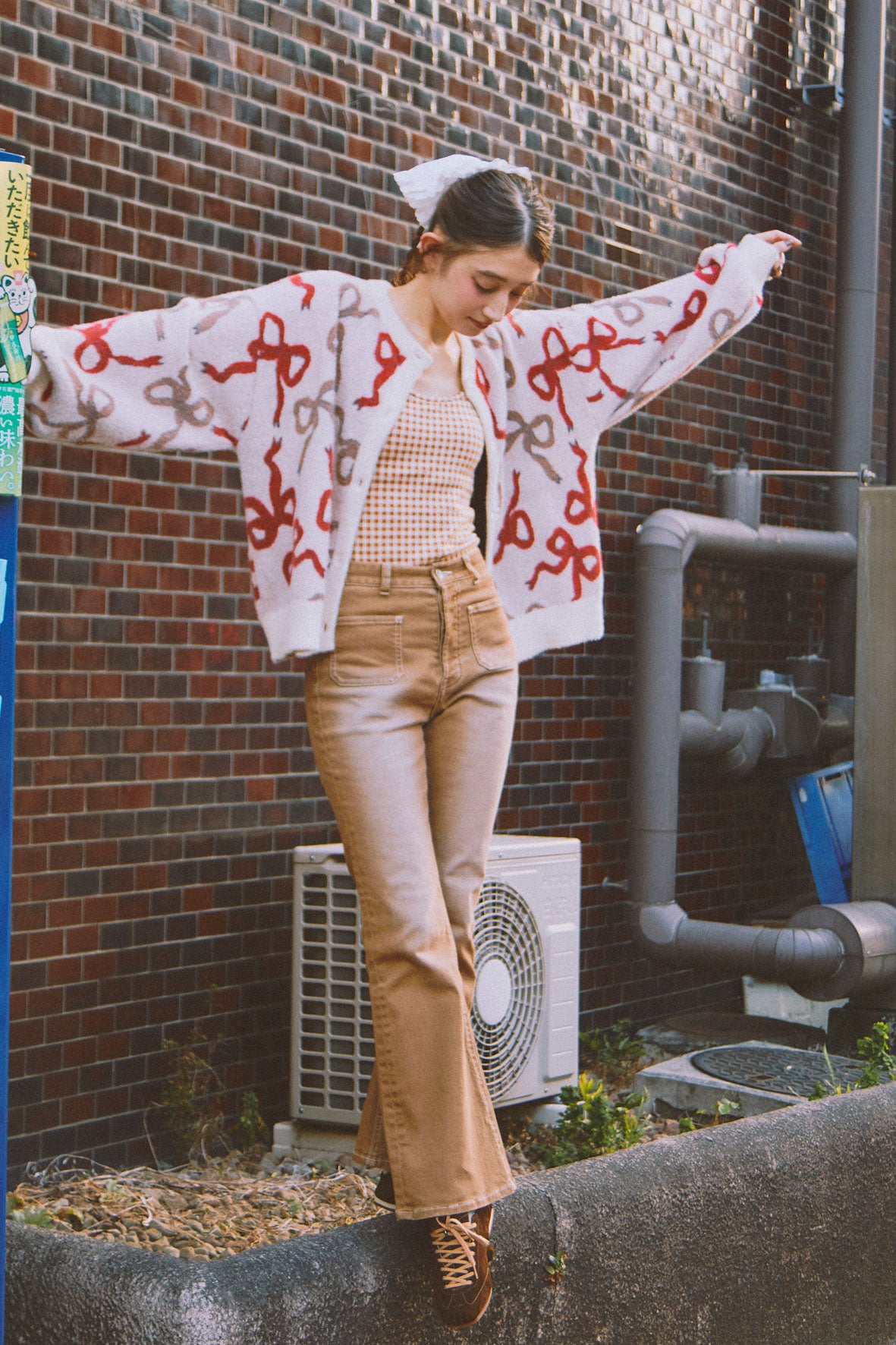 Ribbon Fuzzy Cardigan
