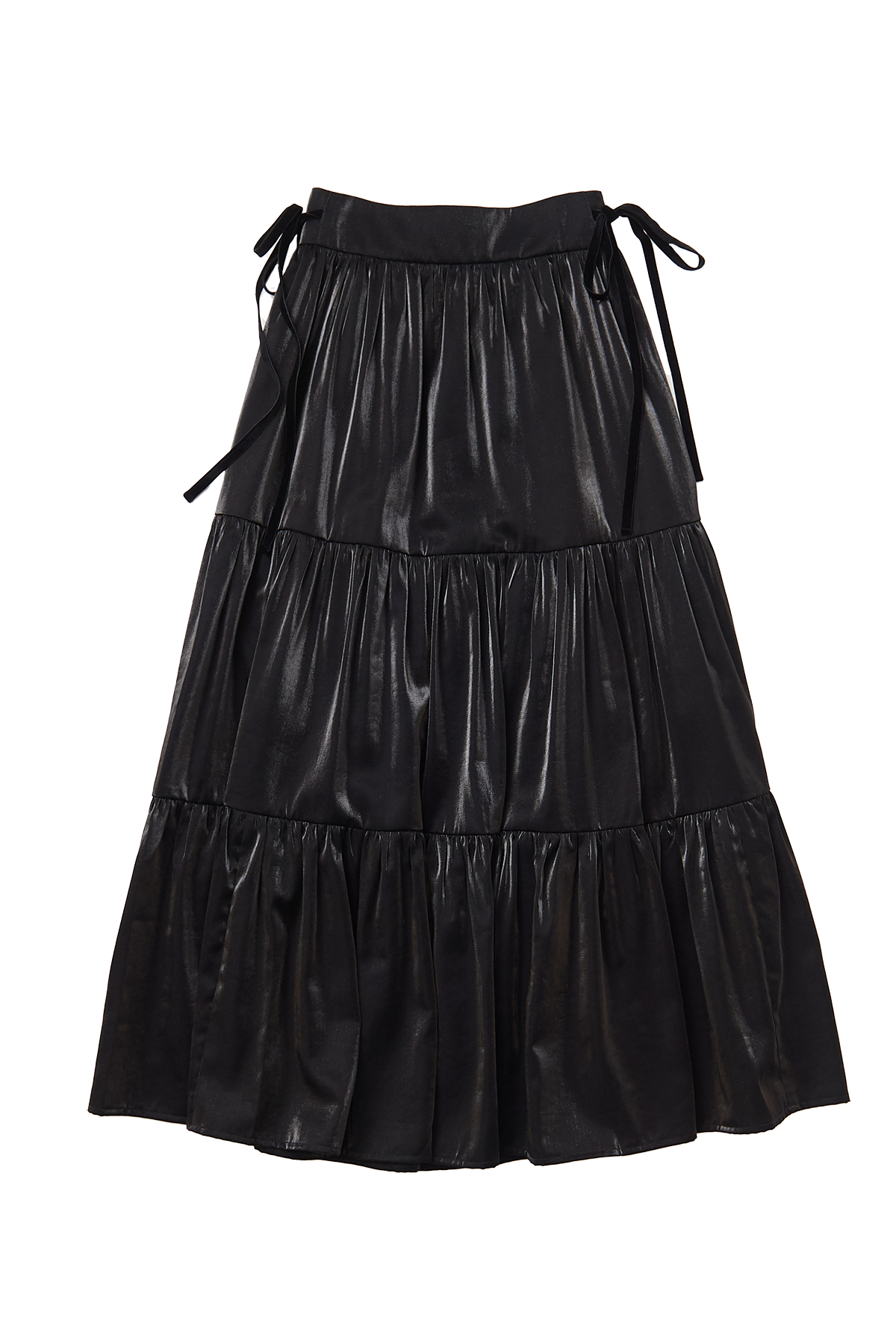 Velvet Ribbon Sparkling Skirt / Black