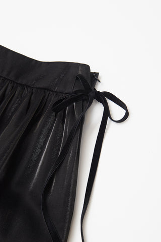 Velvet Ribbon Sparkling Skirt / Black