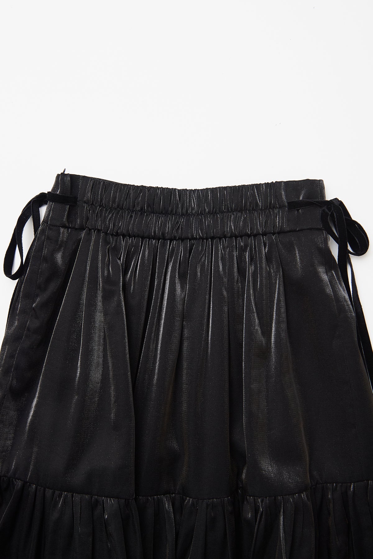 Velvet Ribbon Sparkling Skirt / Black