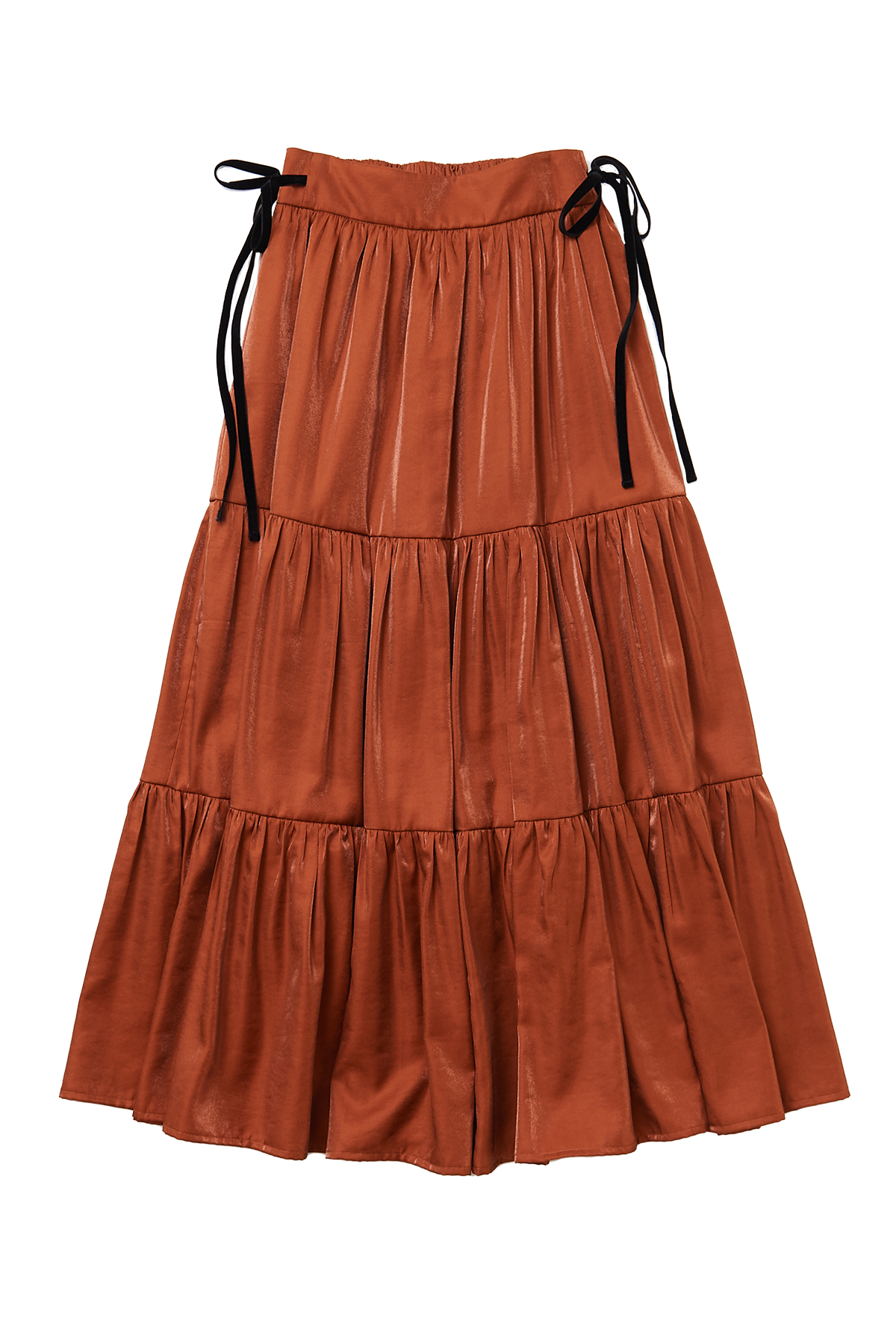 Velvet Ribbon Sparkling Skirt / Orange