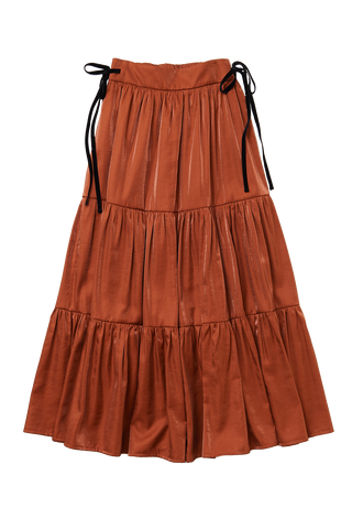 Velvet Ribbon Sparkling Skirt / Orange