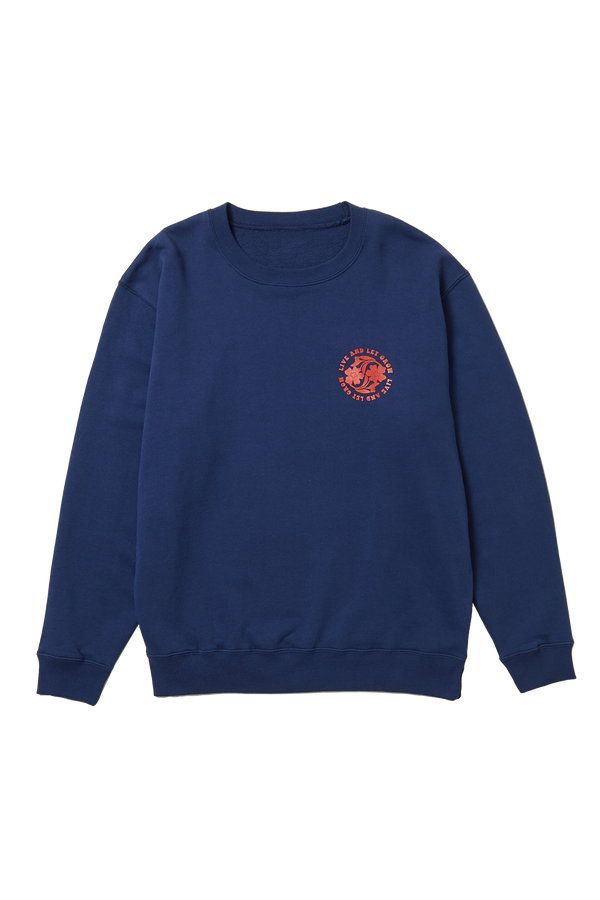 "LIVE AND LET GROW" Logo Sweat / Navy