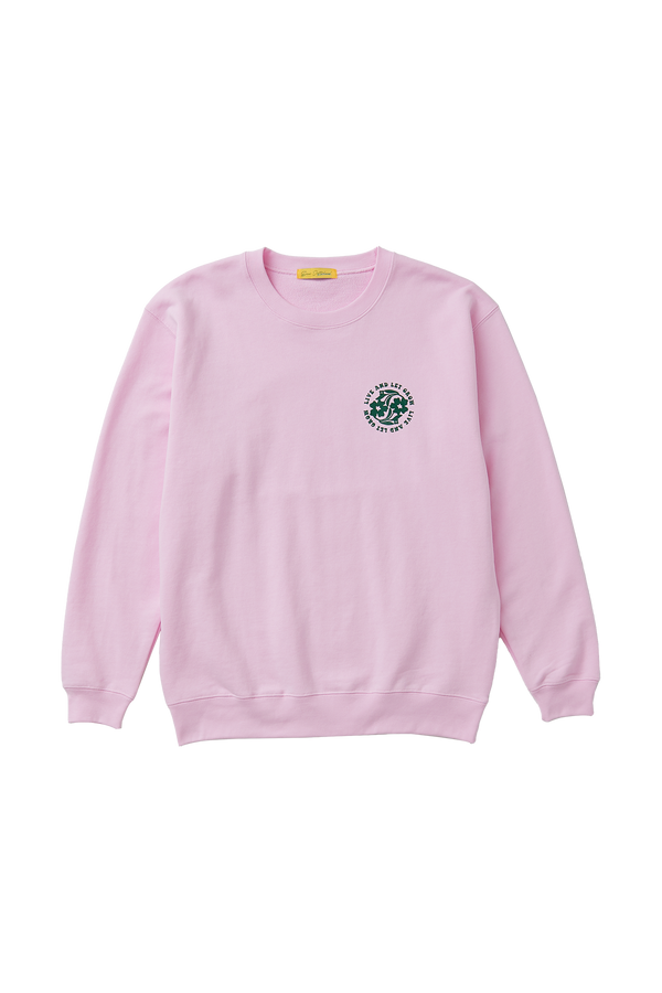 "LIVE AND LET GROW" Logo Sweat / Pink
