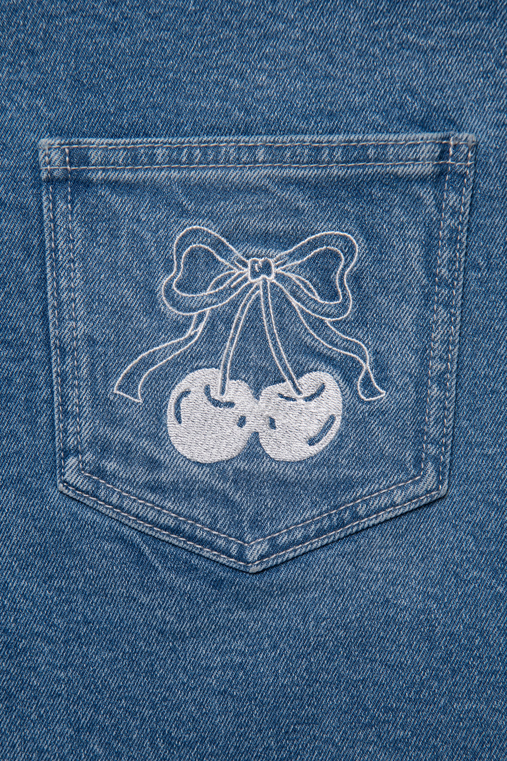 Cherry Bell Flare Denim Pants