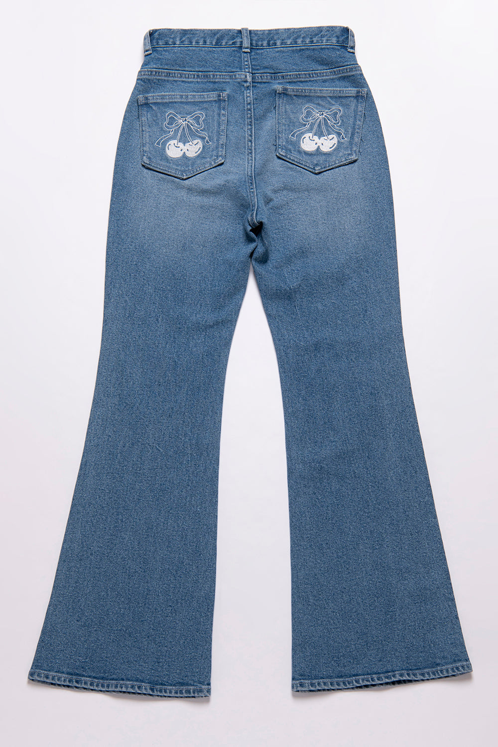 Cherry Bell Flare Denim Pants