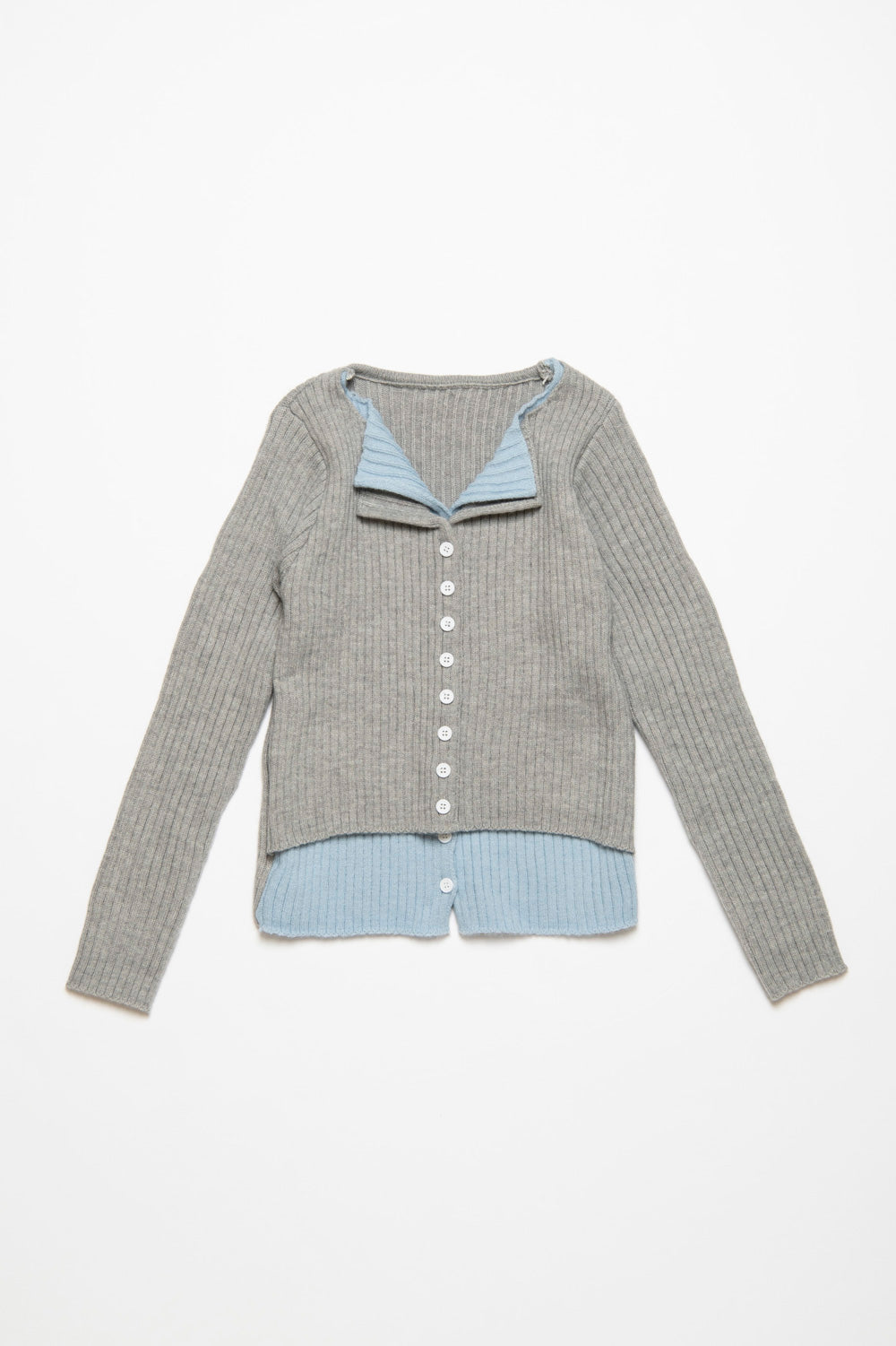 Fake layered cardigan