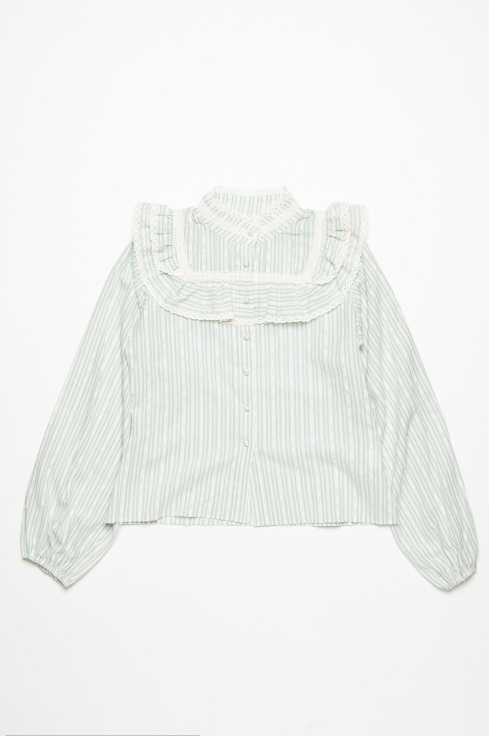 Lace Frill Stripe Blouse