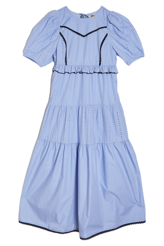 Western Lace Mix Dress / Blue