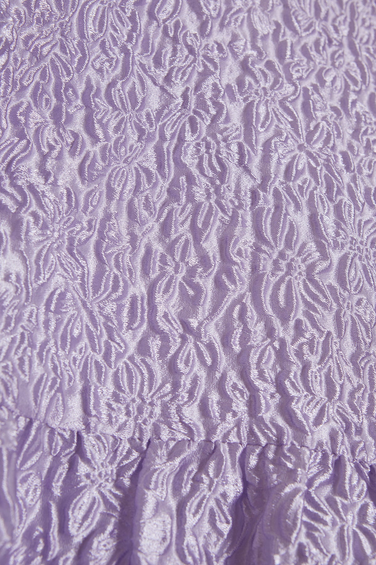 Flower Sheer Puff Sleeve Tunic Top / Purple