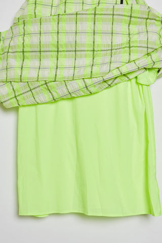 Summer Fresh Ribbon Check Dress / Green