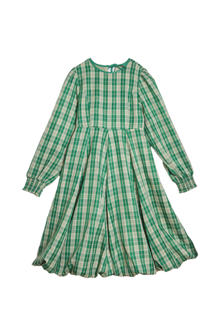 Special Balloon Check Dress / Green