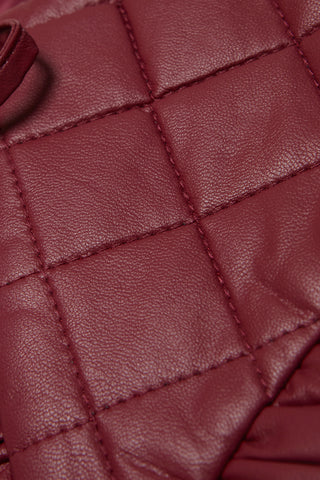 Autumn Leather Kilting Collar / Red