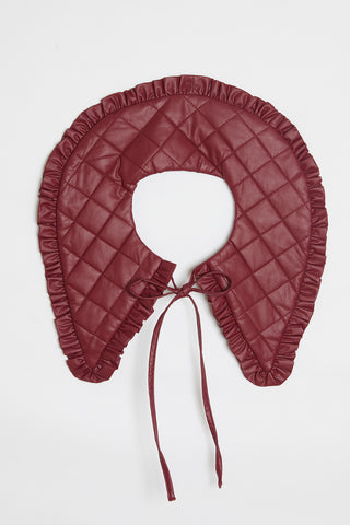 Autumn Leather Kilting Collar / Red