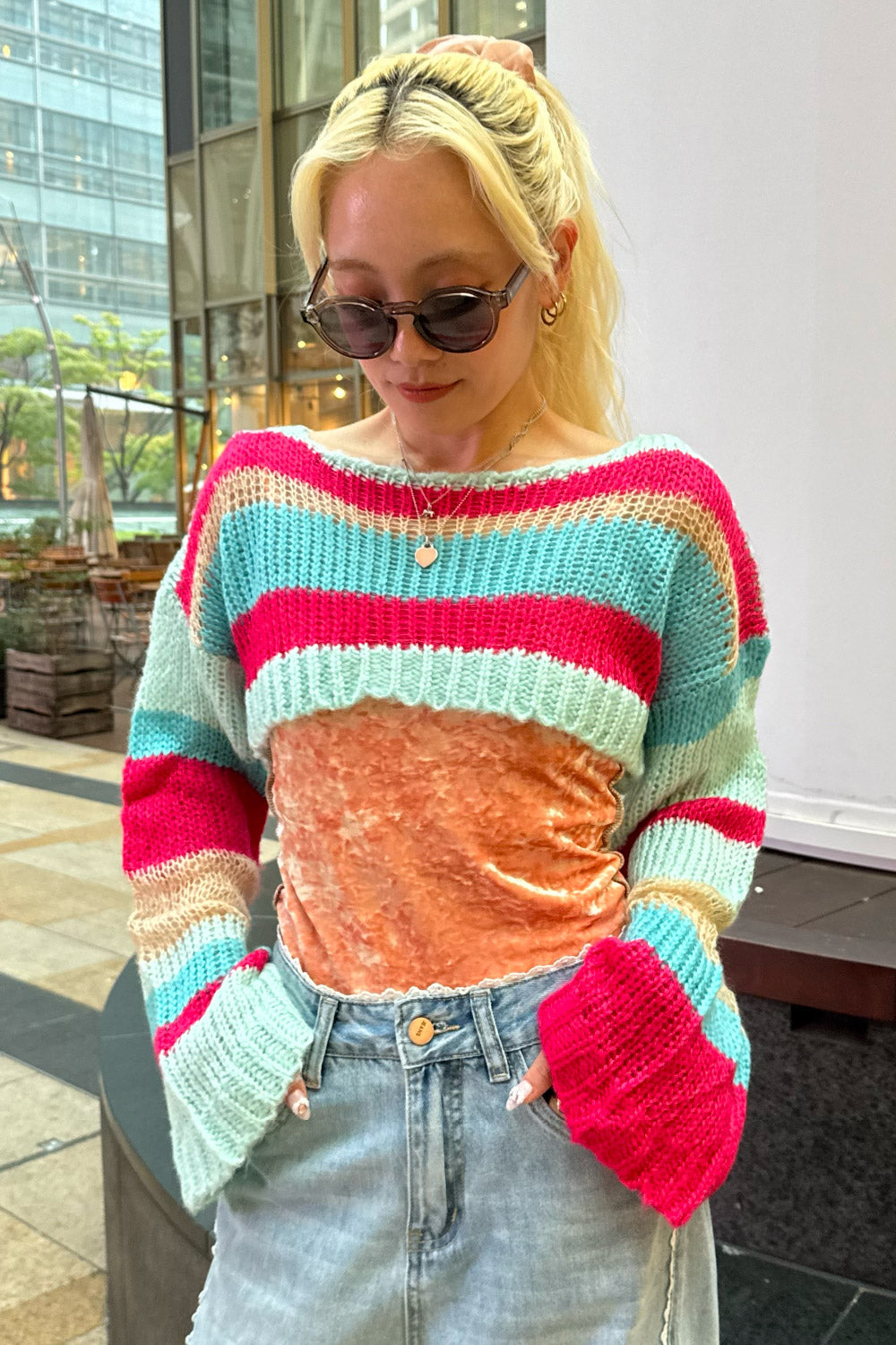 Multi border short knit
