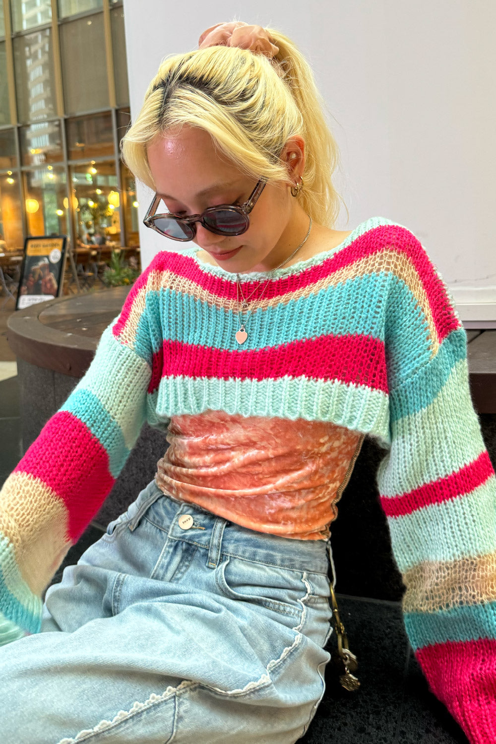 Multi border short knit