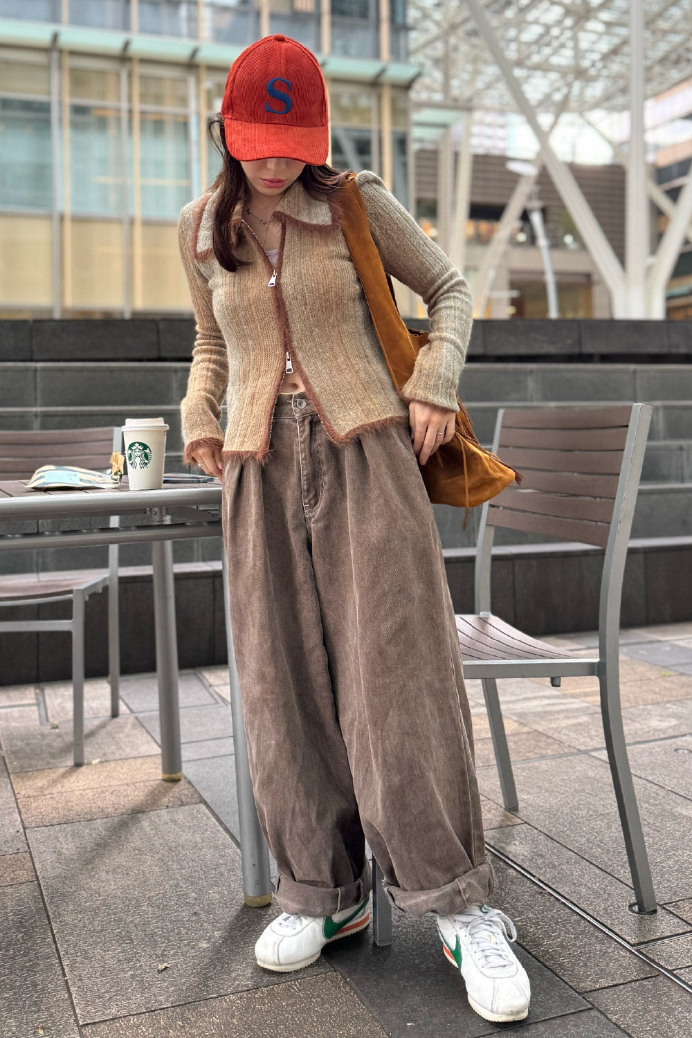 Bicolor zip knit