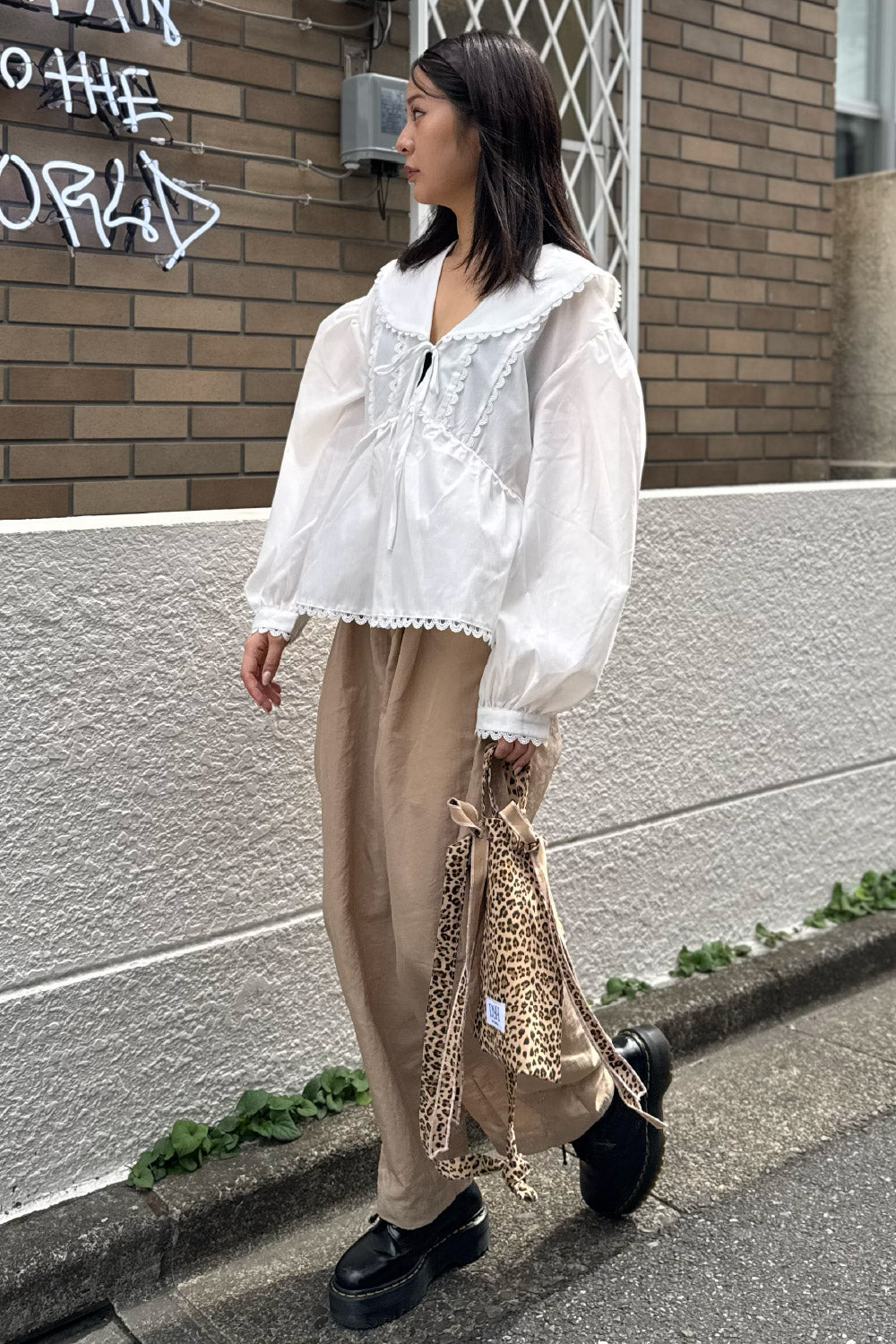 Big collar blouse