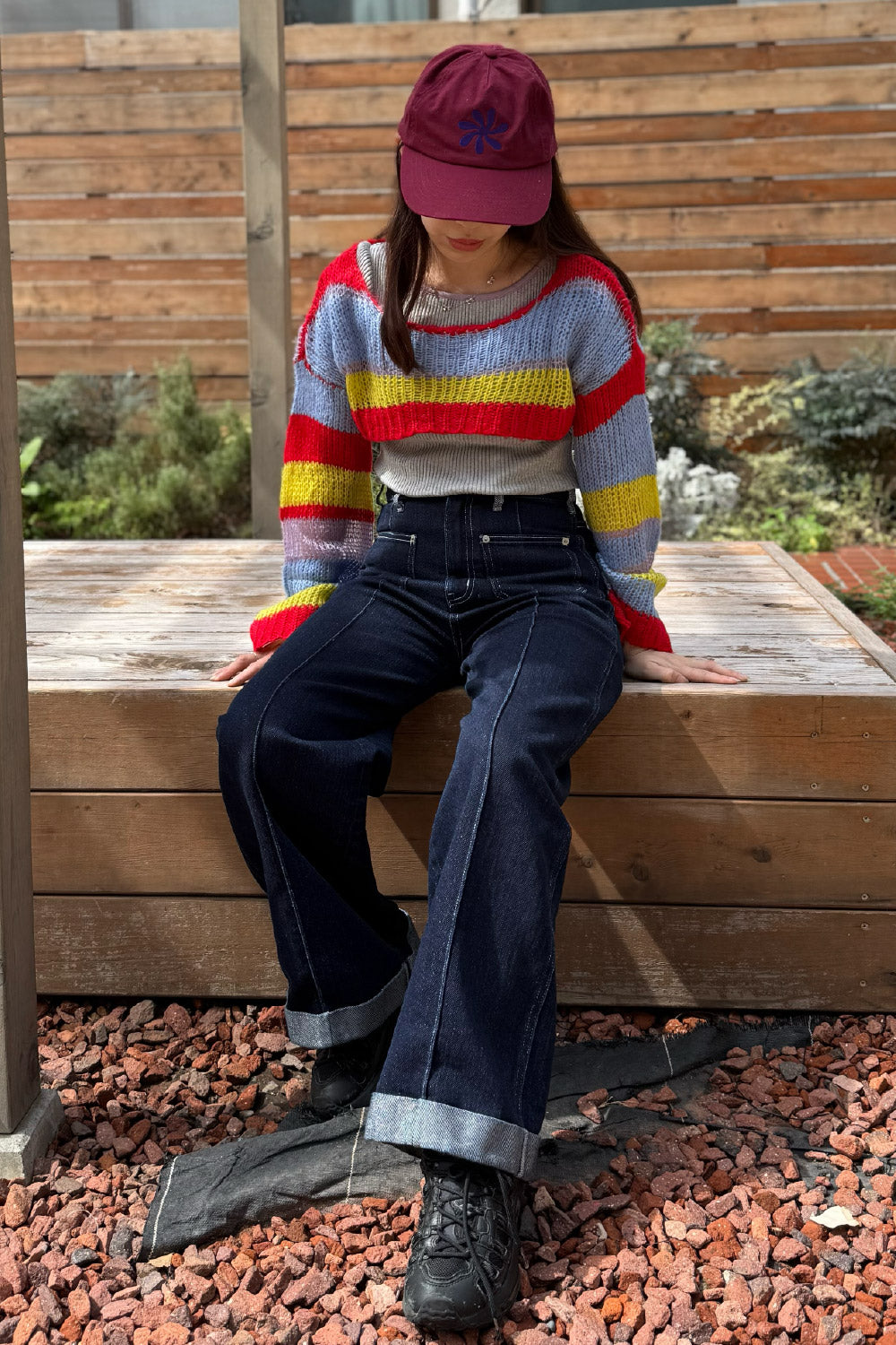 Multi border short knit