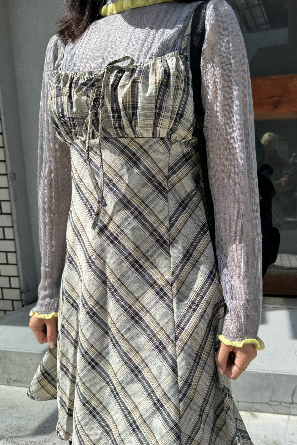 Checked cami dress